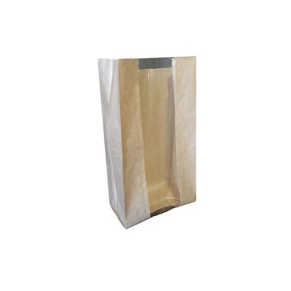 Sacs kraft avec fenêtre 1 kg 14 + 8 x 27 cm - carton de 1000 unités
