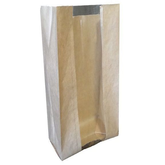 Sacs kraft avec fenêtre 3 kg 20 + 9 x 34 cm - carton de 1000 unités