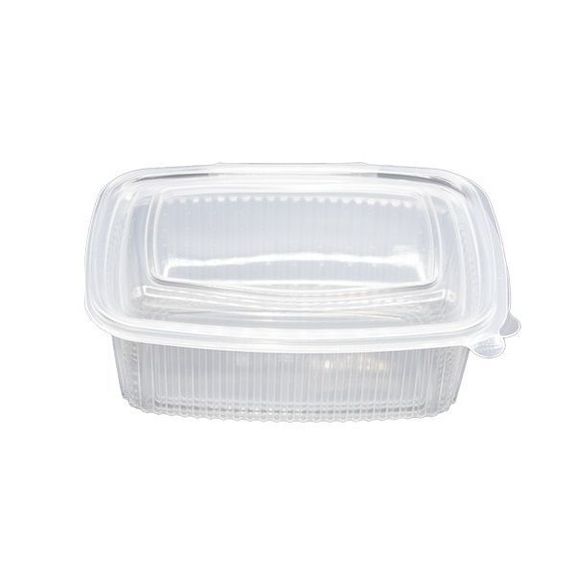 Barquette micro-ondable à couvercle à charnière 500 ml - Carton de 600 unités