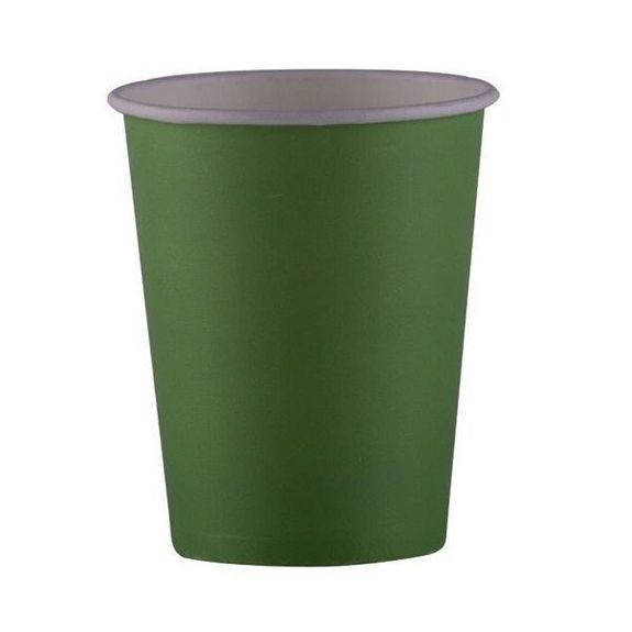 Gobelet en carton VERT OLIVE 20 cl pour boissons chaudes et boissons froides - carton de 500 unités