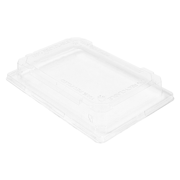 Couvercle pour barquette Sushi en RPET 100% recyclé 307 ml - 19 x 13.4 x 3 cm - pack de 176 unités