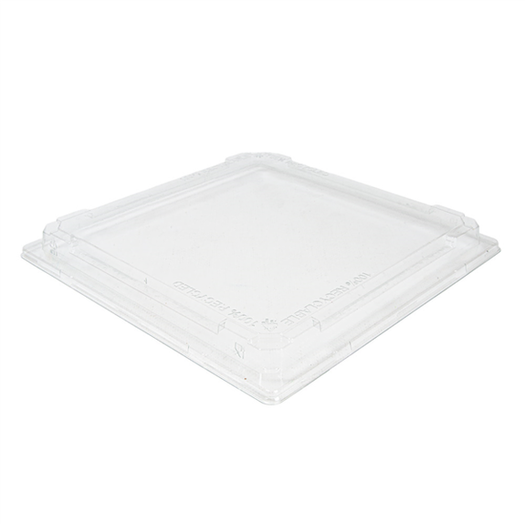 Couvercle pour barquette Sushi en RPET 100% recyclé 1473 ml - 27 x 27 x 2.5 cm - pack de 70 unités