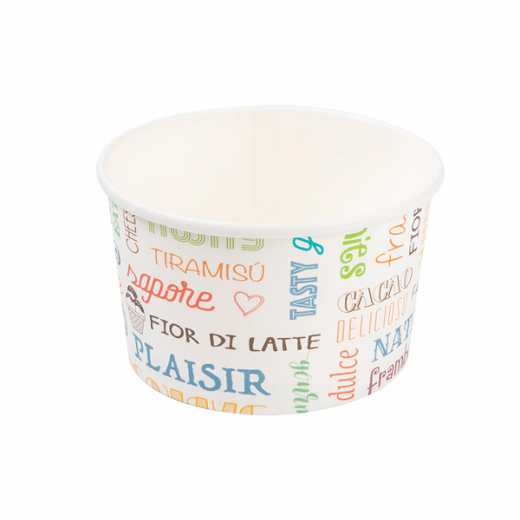 Pot à glace en carton PAROLE 240 ml - pack de 50 unités