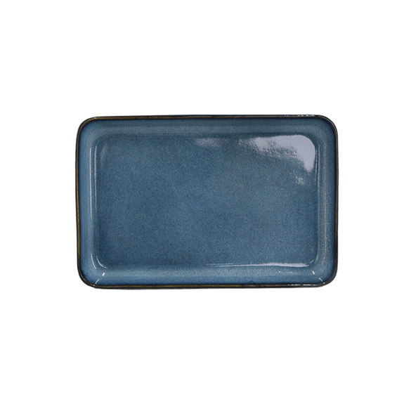 Assiette rectangulaire STONEWARE BLEU 20.5 x 13.5 x 2.5 cm- 30 unités (5 paquet de 6 unités)