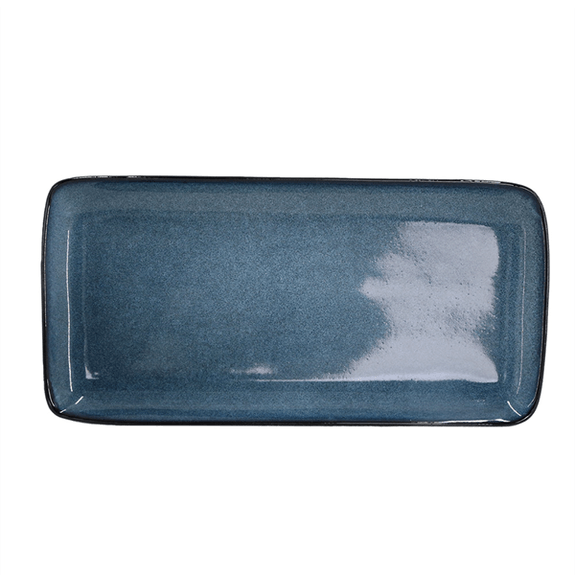 Assiette rectangulaire STONEWARE BLEU 28 x 14 x 2.5 cm- 16 unités (4 paquet de 4 unités)