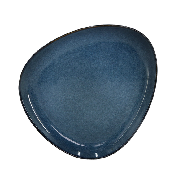 Assiette plate triangulaire STONEWARE BLEU 27.5 x 25 x 2.5 cm- 24 unités (4 paquet de 6 unités)