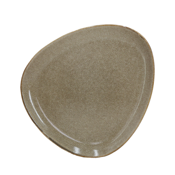 Assiette plate triangulaire STONEWARE TERRE 27.5 x 25 x 2.5 cm- 24 unités (4 paquet de 6 unités)