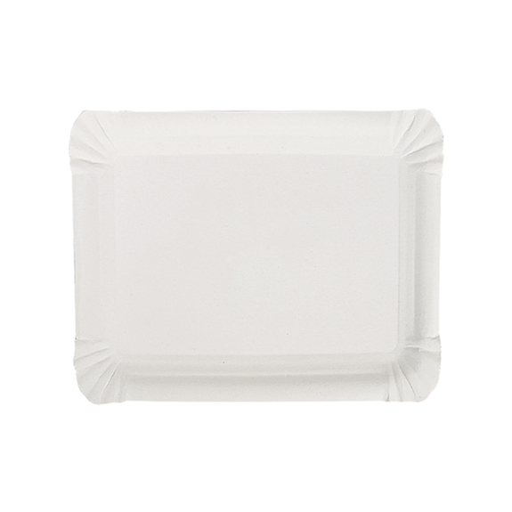 Plateau en carton blanc pâtisseries & fast-foods 20 x 16.5 cm - pack de 250 unités