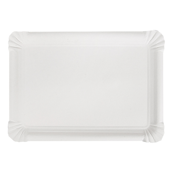 Plateau en carton blanc pâtisseries & fast-foods 26 x 18 cm - pack de 250 unités