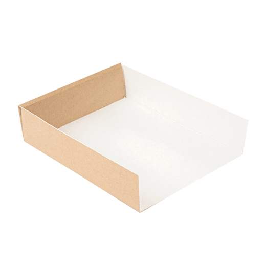 Part en carton pour tarte rectangle en carton ondulé nano micro kraft 15 x 12 x 3.5 cm - pack de 200 unités