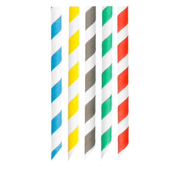 Paille droite couleurs assorties en PAPIER recyclable pour BUBBLE TEA 1.2 x 20 cm - carton de 2400 pailles
