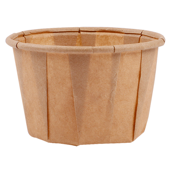 Pot en papier plissé naturel 90 ml - lot de 1000 unités