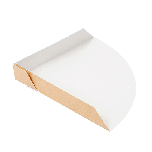 Barquette à crêpe en carton ondulé nano micro MARRON - 17 x 17 x 2.5 cm - pack de 100 unités