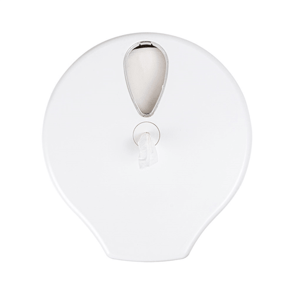 Distributeur ABS Blanc pour rouleau de papier toilette avec dévidage central
