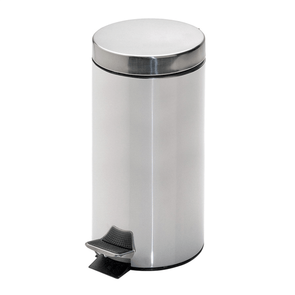 Poubelle à pédale en inox avec réceptacle intérieur 12 L - Inox