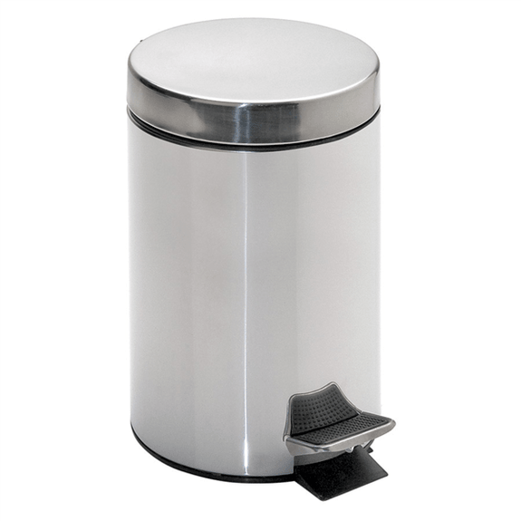 Poubelle à pédale en inox avec réceptacle intérieur 20 L - Inox