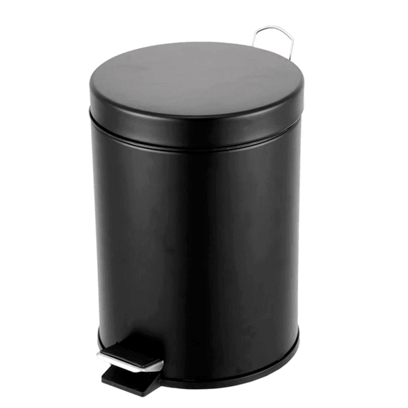 Poubelle à pédale en acier avec réceptacle intérieur 3 L - Noir