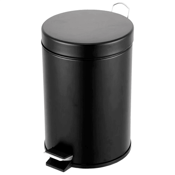 Poubelle à pédale en acier avec réceptacle intérieur 20 L - Noir