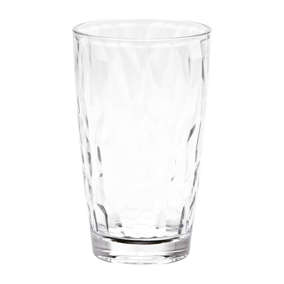 Verre effet relief transparent en polycarbonate 480 ml - paquet de 6 unités