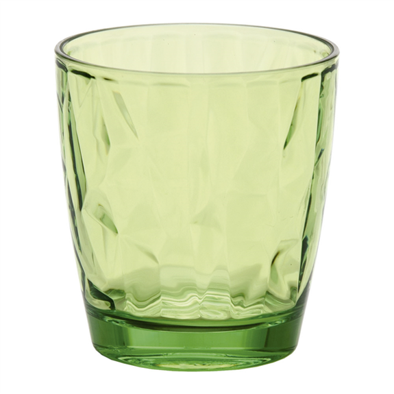 Verre effet relief vert en polycarbonate 305 ml - paquet de 12 unités