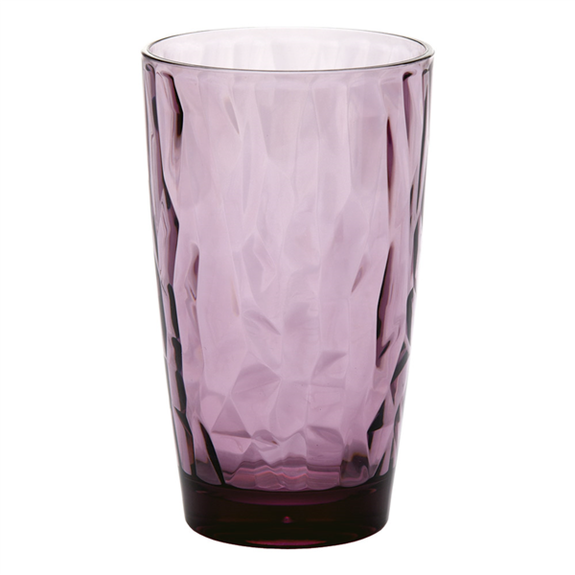 Verre effet relief lavande en polycarbonate 480 ml - paquet de 6 unités