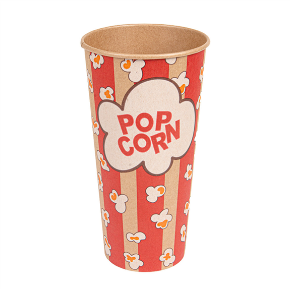Pot à pop-corn en kraft naturel 720 ml - carton de 1000 unités