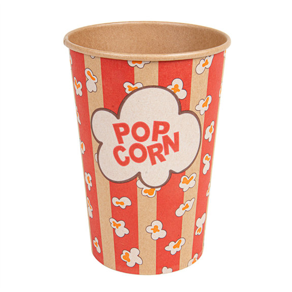 Pot à pop-corn en kraft naturel 1380 ml - carton de 500 unités