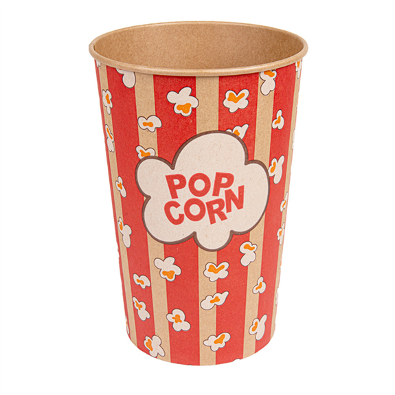Pot à pop-corn en kraft naturel 1920 ml - carton de 500 unités
