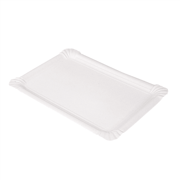 Plateau en carton blanc pâtisseries & fast-foods 30 x 21 cm - pack de 125 unités