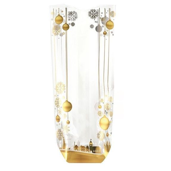 Sachet fond carton Boules et Flocons 120 x 260 mm - paquet de 100 unités