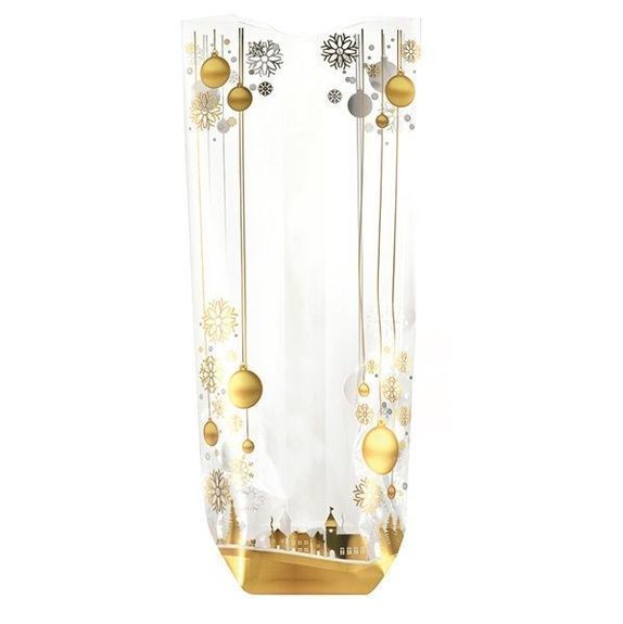 Sachet fond carton Boules et Flocons 140 x 305 mm - paquet de 100 unités