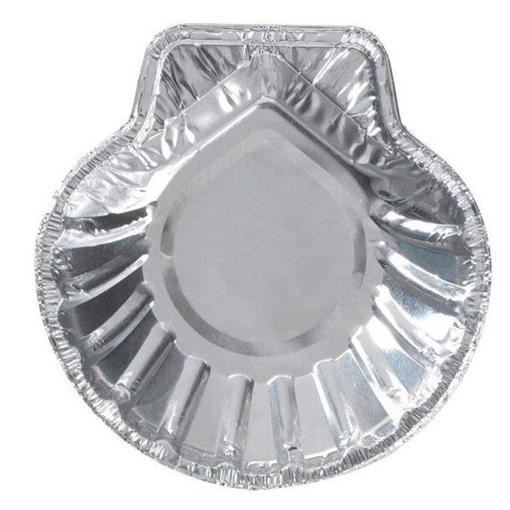 Assiette en aluminium coquille st jacques - 120 cc - 12.6x12.3x2(h)cm - Carton de 2000 unités