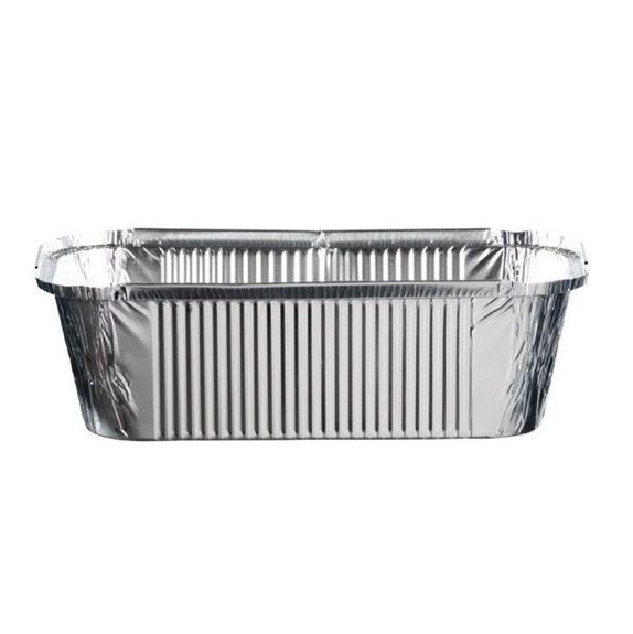 Barquette en aluminium bord droit - 1500 cc - 25x13.4x6.8(h)cm - 1000 unités
