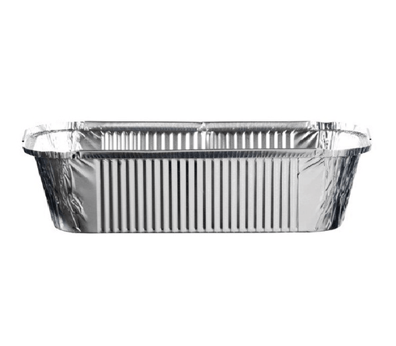 Barquette en aluminium bord droit - 2000 cc - 26x19x5.6(h)cm - 600 unités