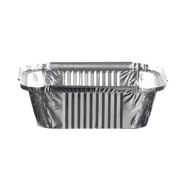 Barquette en aluminium bord droit - 430 cc - 14.6x12.1x4(h)cm - 1000 unités