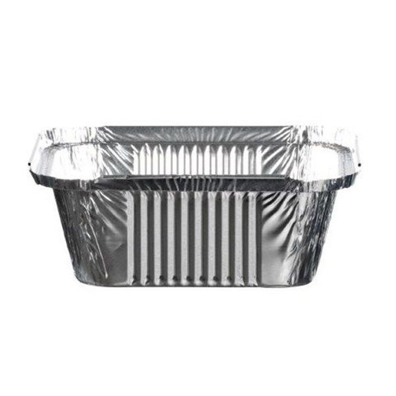 Barquette en aluminium bord droit - 500 cc - 14.4x12.1x4.6(h)cm - 1000 unités
