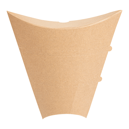 Cône à crêpe en carton kraft 22.5x21.5x4cm avec languette détachable - pack de 100 unités