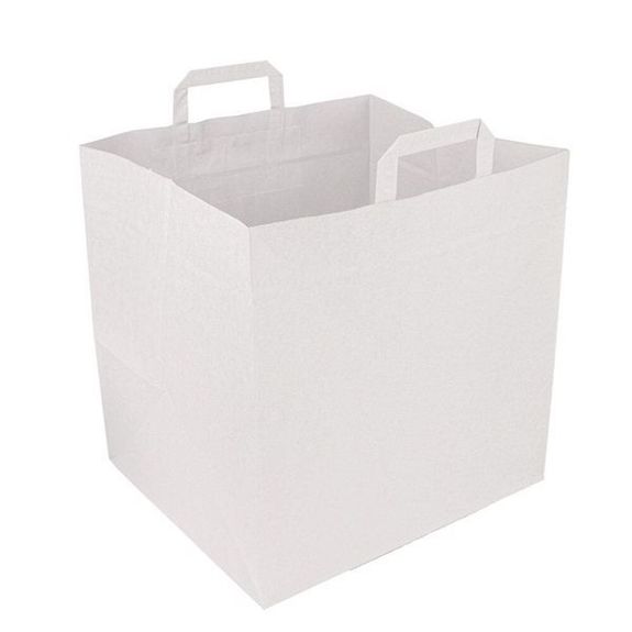 Sac traiteur poignée ficelle 36 + 31 x 36 cm Neutre blanc - carton de 125 unités