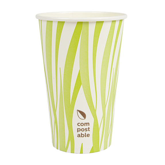 Gobelet en carton compostable grass 48 cl pour  boissons chaudes et froides - carton de 1000 unités
