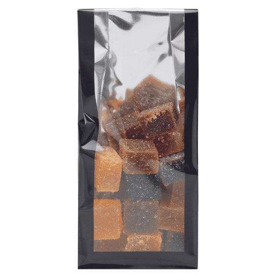 Sachet SOS fond PP GLOSSY NOIR 90 + 45 x 240 mm - paquet de 50 unités