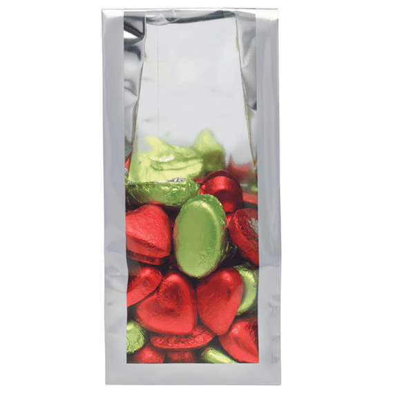 Sachet SOS fond PP BLANC NACRÉ 80 + 40 x 200 mm - paquet de 50 unités