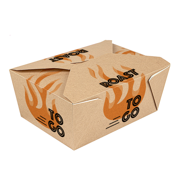 Boîte américaine étanche 1 poulet en carton nano-micro Marron 2880 ml - carton de 200 unités