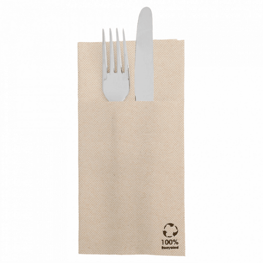 Serviette Kangourou Double Point® 39x40cm Beige FEEL GREEN - Paquet de 50 unités
