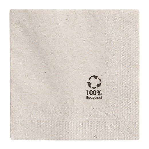 Serviette 2 plis 33x33cm Beige FEEL GREEN - Paquet de 100 unités