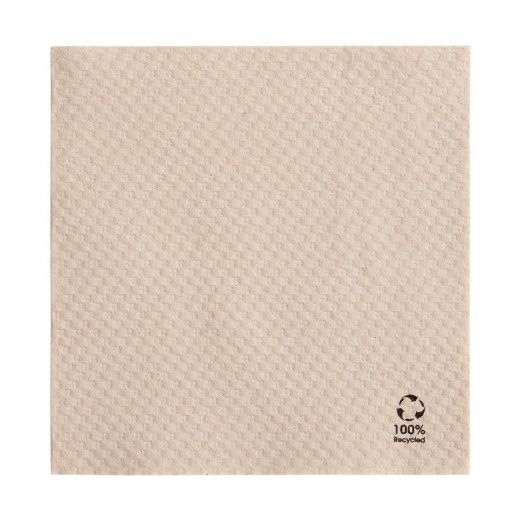 Serviette 1 pli 33x33cm Beige FEEL GREEN - Paquet de 100 unités
