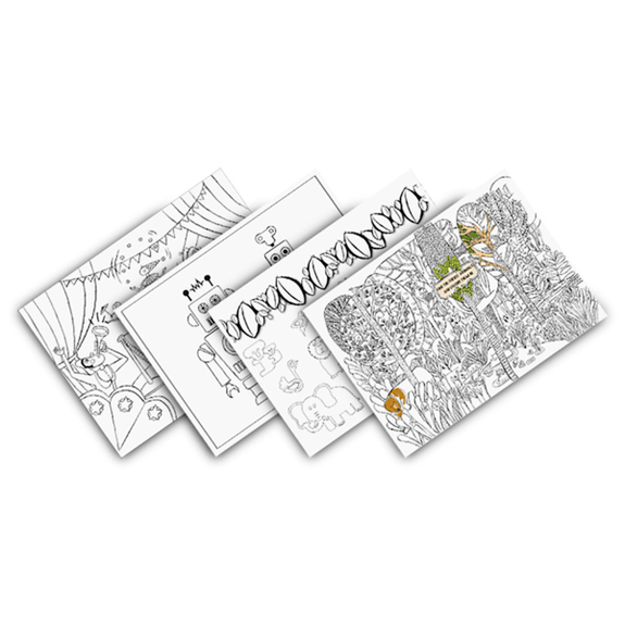 Set de table à colorier 2 faces- Assortiment - 31x43 cm - Carton de 1000 unités
