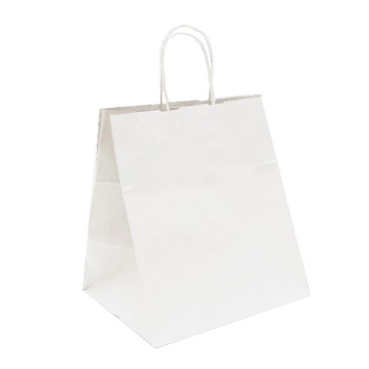 Sac traiteur poignée ficelle 32 + 21 x 28.5 cm neutre BLANC - 8 cartons de 250 unités