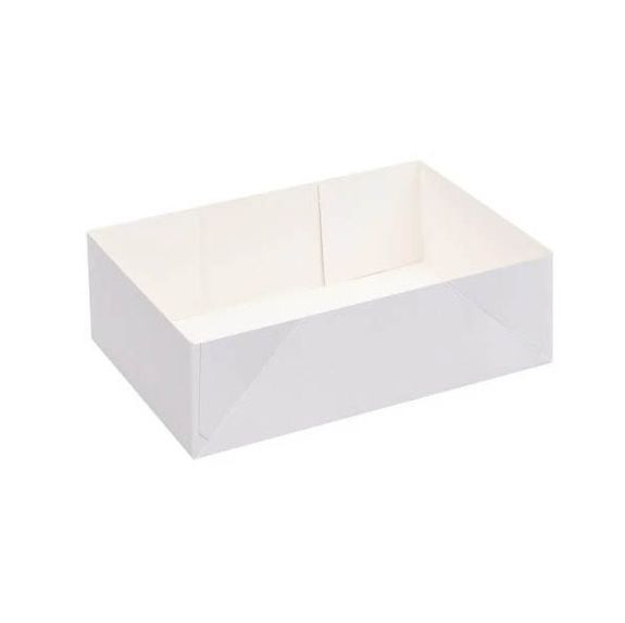 Caissette pâtissière blanche sans couvercle 18 x 12 x 5 cm - paquet de 100 unités