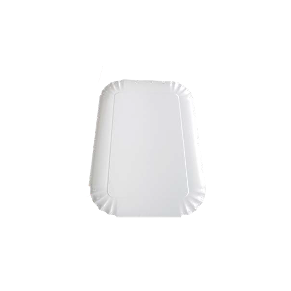 Plateau rectangulaire en carton Blanc 28x42 cm - Carton de 100 unités
