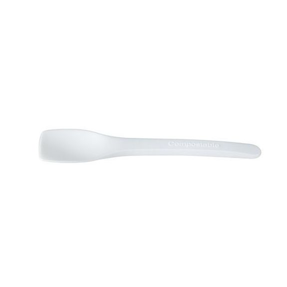 Cuillère à glace crème compostable en CPLA 10 cm - paquet de 100 unités
